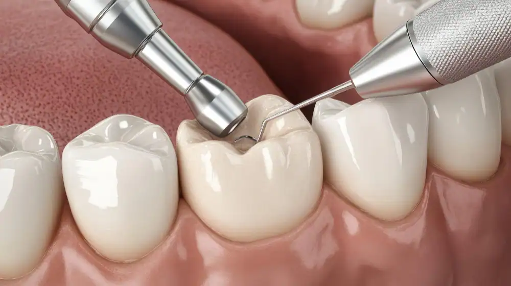 Dental examination in progress