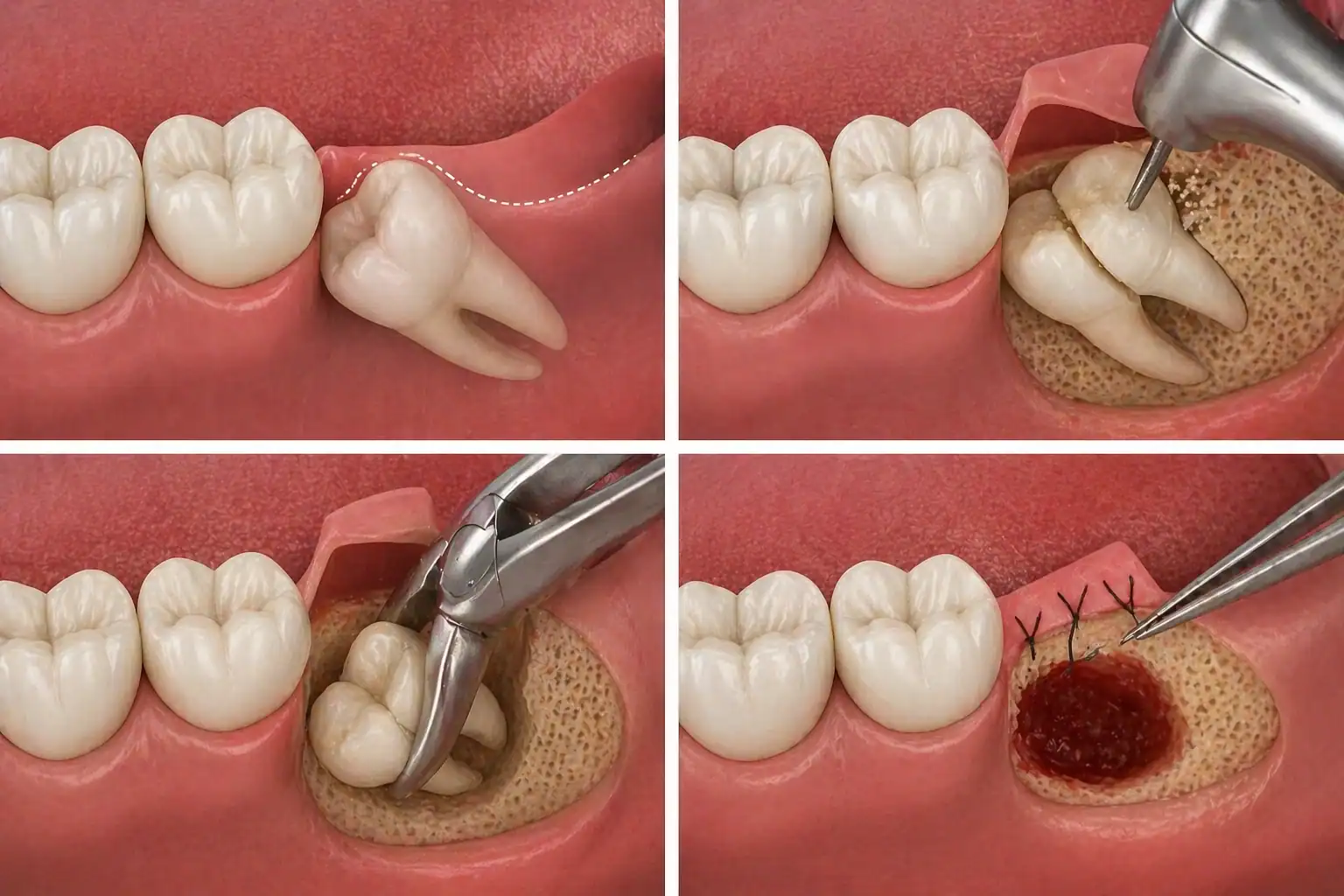 Dental procedure with patient and doctors